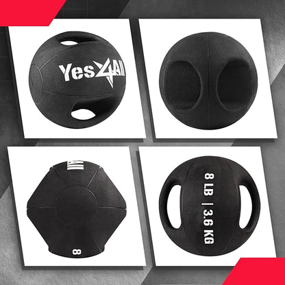 Yes4All Medicine Ball Dual Grip/Exercise Weighted Ball