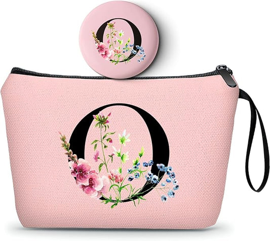 SEAMOON Happy Birthday Friendship Bridesmaid Team Gifts for Employees Women Mom Girl Daughter Teenage Personalized Make up Cosmetic Bag Travel with Mirror Mothers Day Christmas Graduation O