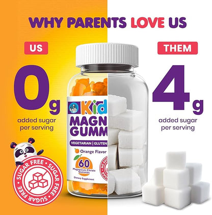 DR. MORITZ Sugar-Free Calm Magnesium Gummies for Kids and Adults - Kids Magnesium Gummies - Magnesium Citrate Gummies (120 Count (Pack of 2), Orange)