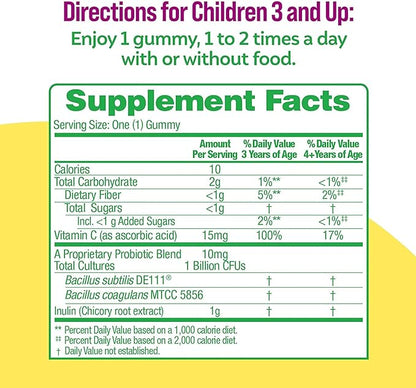 Culturelle Daily Probiotic for Kids + Veggie Fiber Gummies (Ages 3+) - 60 Count - Digestive Health & Immune Support – Berry Flavor with a Vitamin C Boost