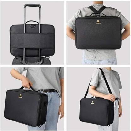 MONSTINA Large Capacity Makeup Case 3 Layers Cosmetic Organizer Brush Bag with Four Small Bag,Barber Hairdresser Train Case Makeup Artist Box Nail Polish Organizer