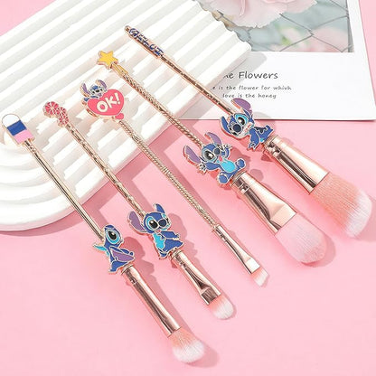 Stitch Travel Makeup Bag Large Capacity Cosmetic Bags Cartoon PU Small Skin Care Bags for Girls Women Mirror Makeup Brush