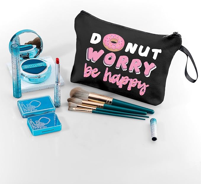Donut Inspirational Gifts for Women, Snack Makeup Bags, Funny Birthday Present for Friend, Daughter, Sister, Bff, Christmas