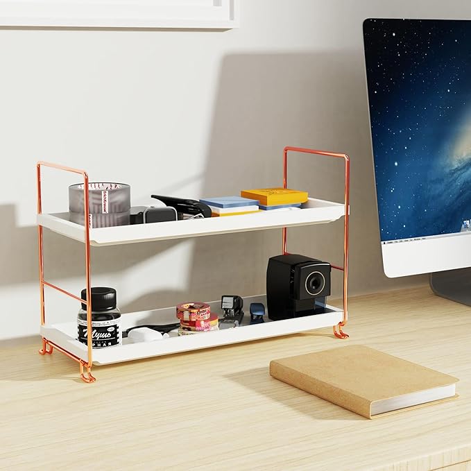 FSyueyun 2-Tier Makeup Shelf Organizer for Vanity