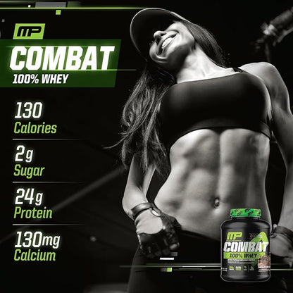 MusclePharm Combat 100% Whey Protein Powder, Chocolate Milk, Fast Recovery & Muscle Gain with Whey Protein Isolate, High Protein Powder for Women & Men, Gluten Free, 5 Lb, 70 Servings