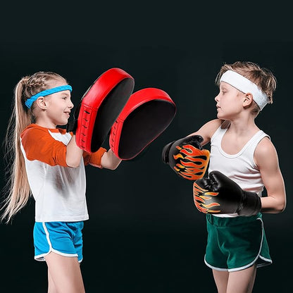 Odoland Punching Mitts Kick Pack Set, Boxing Mitts Focus Pads, Taewondo Kick Pad, Great for Boxing, Kickboxing, Karate, Muay Thai, MMA Training