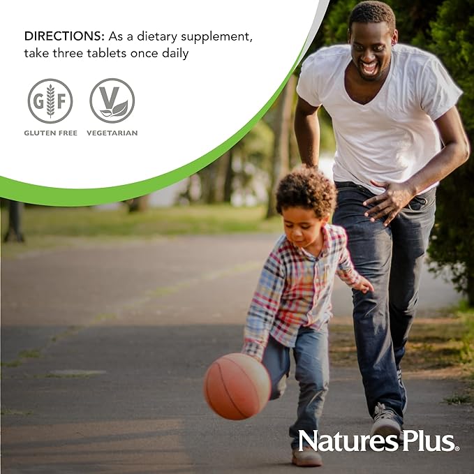 Natures Plus Source of Life - 180 Tablets - Multivitamin & Mineral Supplement with Concentrated Whole Foods - Gluten Free, Vegetarian - 60 Servings