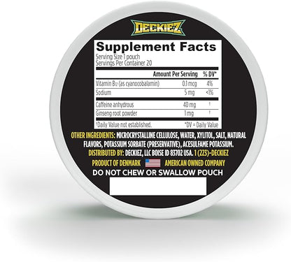 Caffeine Pouches, 1 Can (20 Pouches), Pre Workout Pouches, Coffee Pouches & Energy Drink Alternative, 40mg Caffeine per Pouch, Sugar Free Caffeine Supplement, Wintergreen Flavor
