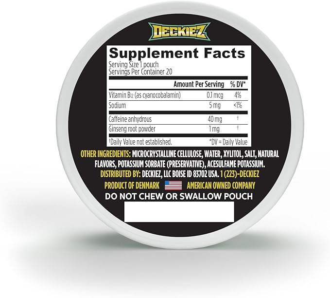 Caffeine Pouches, 5 Cans (100 Pouches), Pre Workout Pouches, Coffee Pouches & Energy Drink Alternative, 40mg Caffeine per Pouch, Sugar Free Caffeine Supplement, Wintergreen Flavor
