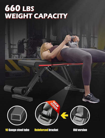 Weight Bench, Adjustable Strength Training Benches for Full