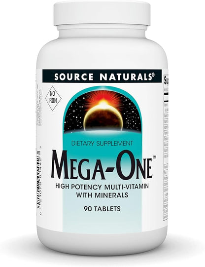 Source Naturals Mega-One Muti-Vitamin with Minerals, No Iron - 90 Tablets