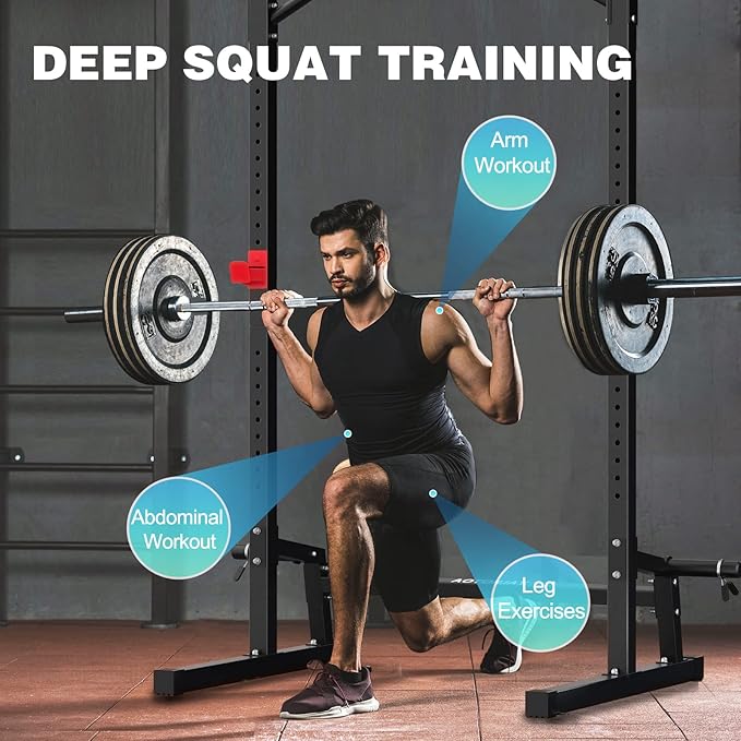 Power Cage Height Adjustable Squat Rack Home Gym
