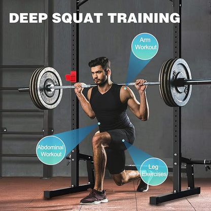 Power Cage Height Adjustable Squat Rack Home Gym