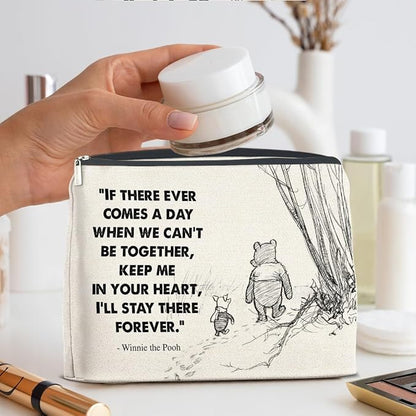 YeleY Friendship Gifts for Women Girls, Pooh Bear Gifts for Friends Besties, Classic Pooh Bear Cosmetic Makeup Bag Zipper Makeup Pouch