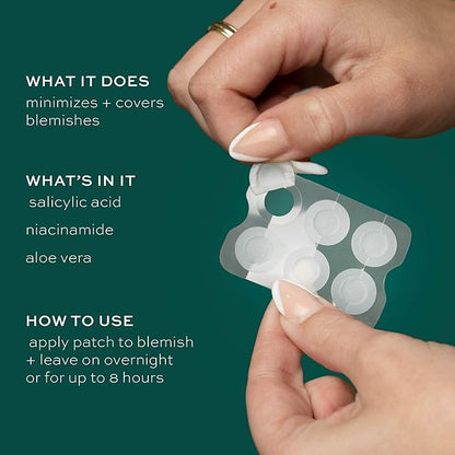 ITK Skincare Salicylic Acid Acne + Blemish Clarifying Duo - Blemish Face Mist with Peppermint Oil + Microneedle Pimple Patches with Aloe Vera, 6 Ct.