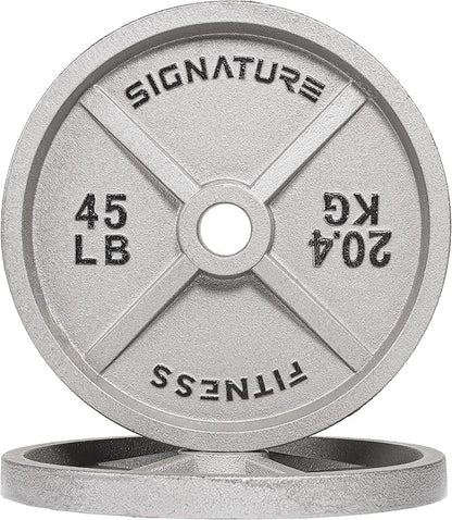 Deep Dish 2-Inch Olympic Cast Iron Weight Plates with E-Coating