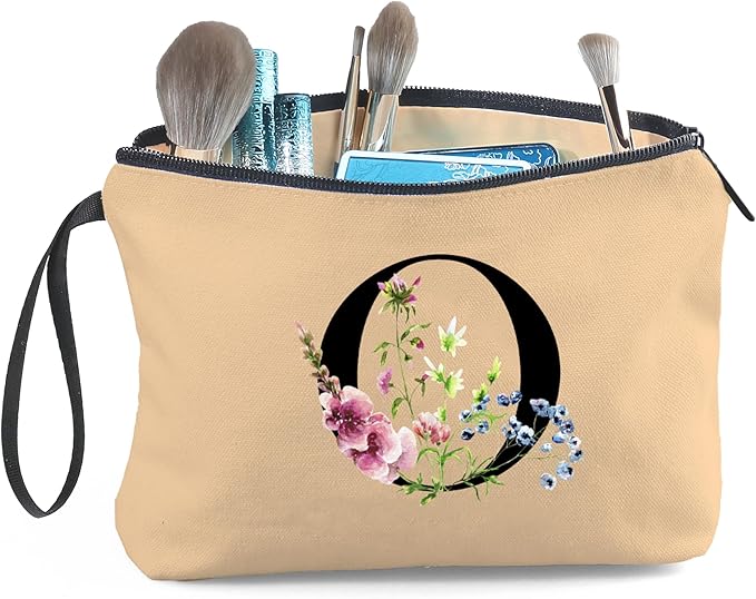 SEAMOON Happy Birthday Friendship Bridesmaid Team Gifts for Employees Women Mom Girl Daughter Teenage Personalized Make up Cosmetic Bag Travel with Mirror Mothers Day Christmas Graduation O