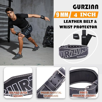 Weight Lifting Belt 4 inch Leather Belt Foam