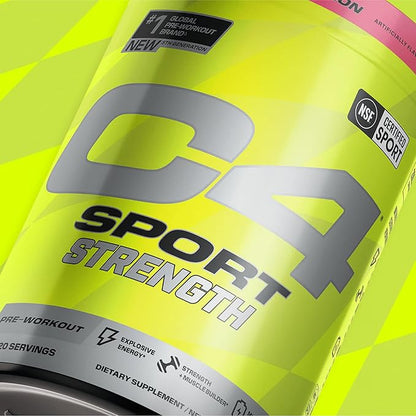 Cellucor C4 Sport Strength Pre Workout Powder - NSF Certified for Sport - Beta-Alanine, Creatine, 200mg Caffeine - Sugar Free Energy Supplement for Men & Women - Watermelon, 20 Servings