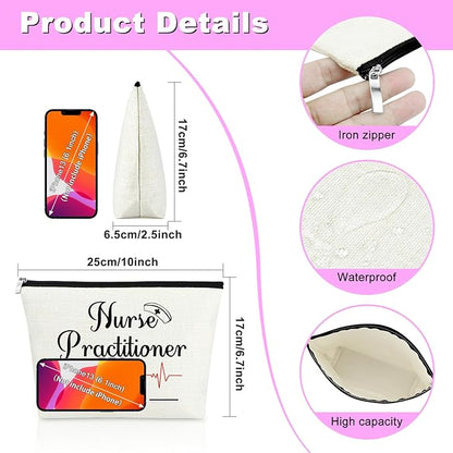 Mxrymvu New Nurse Practitioner Gifts Cosmetic Bag New Nurse Graduation Gifts for Nursing NP Makeup Bag NP Est 2025 Nurse Gifts Nursing Graduation Gifts Nursing Gifts Travel Makeup Pouch