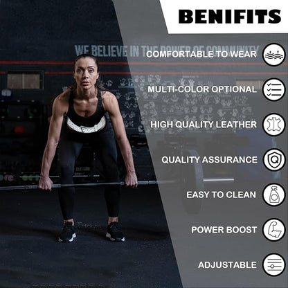 9mm Leather Fitness Weight Lifting Belt for Women&Men 4 Inches