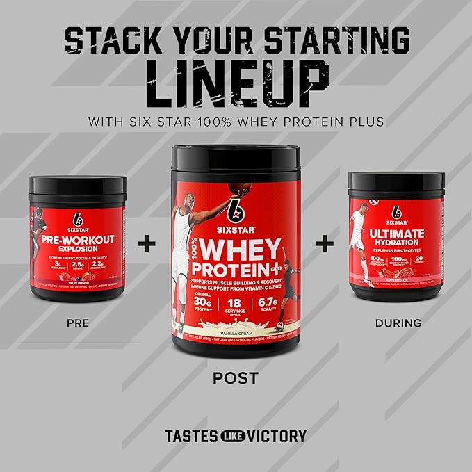 Six Star Elite Series 100% Whey Protein Plus Vanilla Cream 1.8lbs US