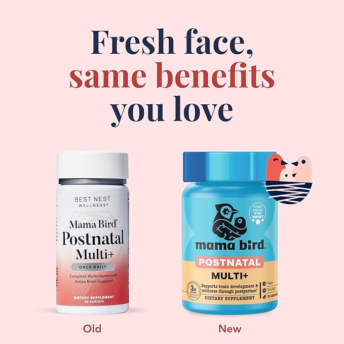 Best Nest Wellness Mama Bird Postnatal Vitamins for Breastfeeding and Postpartum, Whole Food Organic Blend, Methylated Vitamins, Vegan, Once Daily, 30 Ct