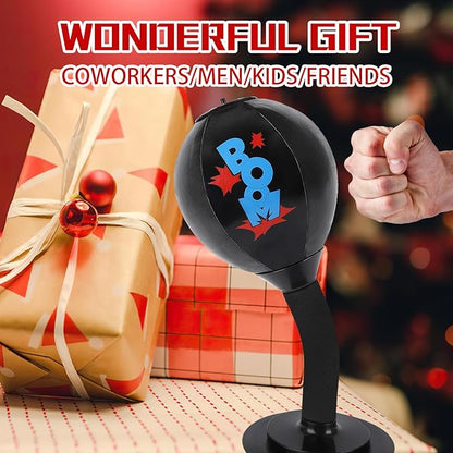 Desktop Punching Bag, Heavy Duty Stress Relief Boxing Bag for Kids, Teenagers, Adults, Strong Suction Fun Speed Bag for Office and Home, Anger Management Toys for Coworkers and Friends
