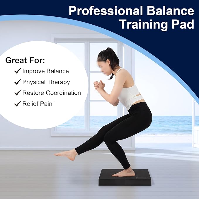 StrongTek 2-in-1 Non-Slip Balance Pad - High-Density Foam Cushion