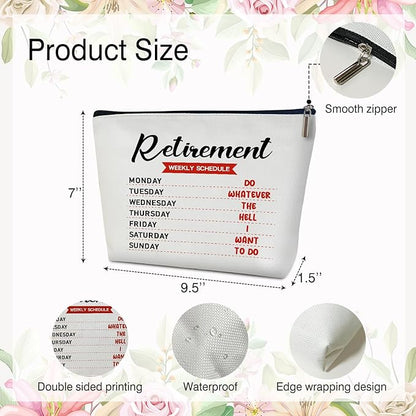 Multifunction Makeup Bag Purse - Retirement Weekly Schedule, Retired Gift for Her, Women, Mom, Wife, Grandma, Aunt, Coworker, Travel Accessories -05