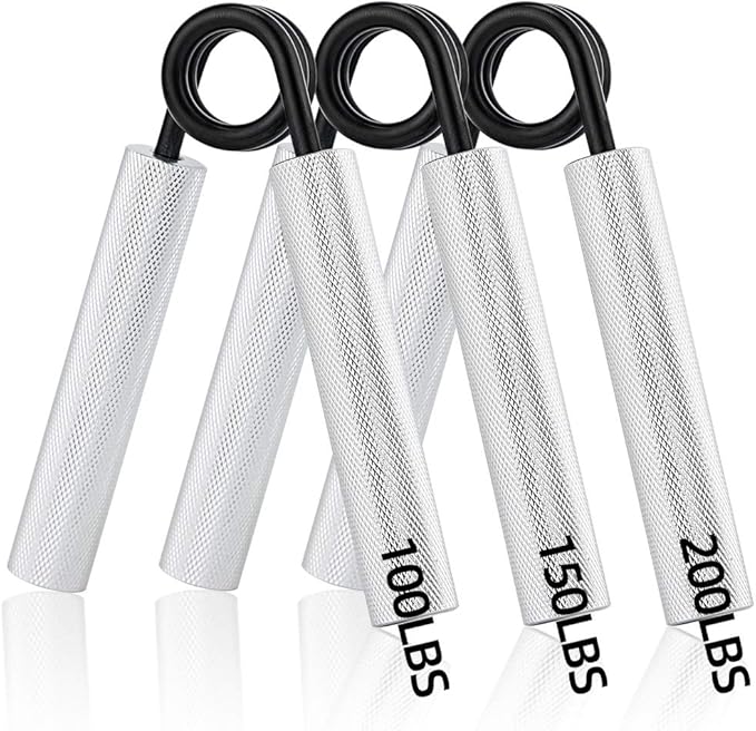 Grip Strength Trainer 50LBS-300LBS Metal, 3 Piece Set (100lb, 150lb, 200lb)