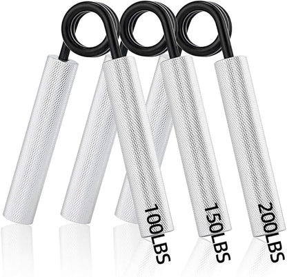 Grip Strength Trainer 50LBS-300LBS Metal, 3 Piece Set (100lb, 150lb, 200lb)
