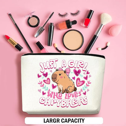 Funny Capybara Makeup Bag, Capybara Gifts for Women, Capybara Lovers Cosmetic Bag Travel Organizer Bags Makeup Pouch, Capybara Stuff Animal Lovers Gifts for Girls Niece Christmas birthday Gifts