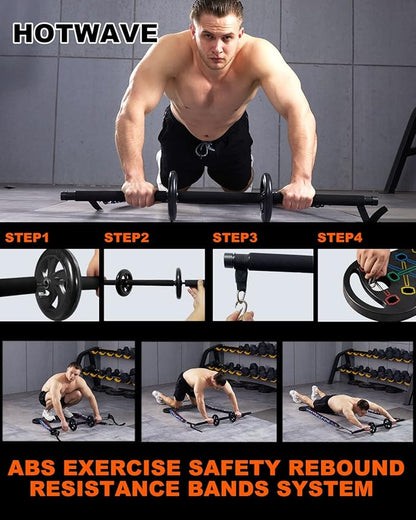 HOTWAVE Portable Exercise Equipment with 16 Gym Accessories.20 1 Push