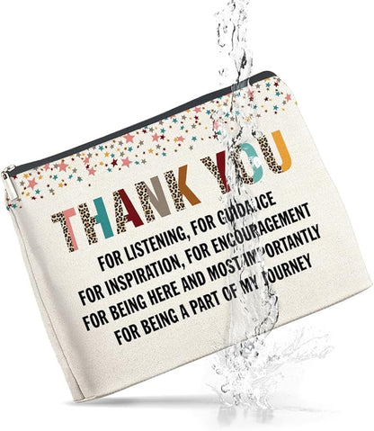 Thank You Gifts for Women Makeup Bag, Appreciation Gifts for Boss Coworkers Teacher Friends, Thank You for Being Part of My Journey Cosmetic Bag Zipper Makeup Pouch