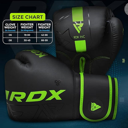 RDX Kids Boxing Gloves Sparring and Muay Thai Maya Hide Leather, Kara Patent Pending Junior Training Mitt for Kickboxing, Punching Bag, Focus Pads, MMA, Thai Pad, Double End Ball Punching Gloves