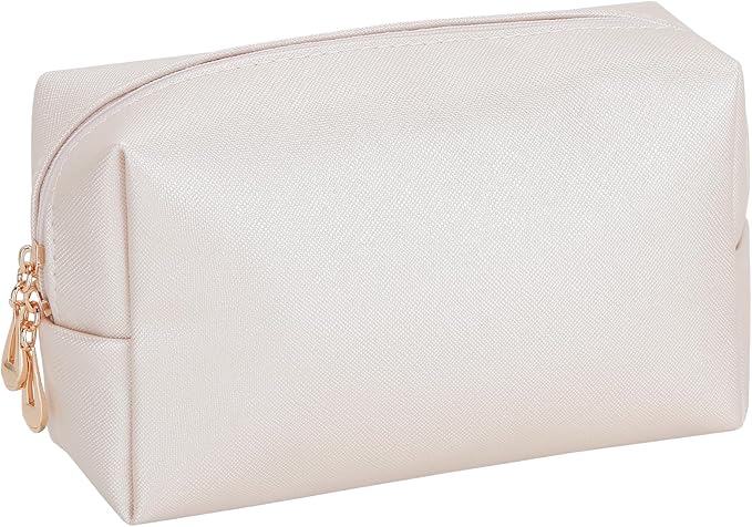 HAOGUAGUA Makeup Bag Pouch Purse Organizer Waterproof Travel Cosmetic Organizer for Women Girl Medium Size (Shell gold-1pcs)