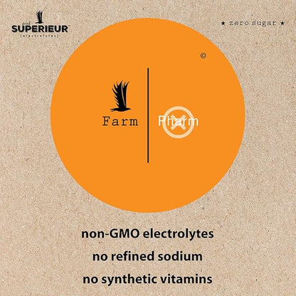 Superieur Electrolyte Powder Packets - Vegan Electrolyte Hydration Powder w/Sea Minerals - Keto Friendly, Non-GMO, Zero Sugar Electrolyte Supplement - Healthy Sports Drink - Citrus (14 Packets)