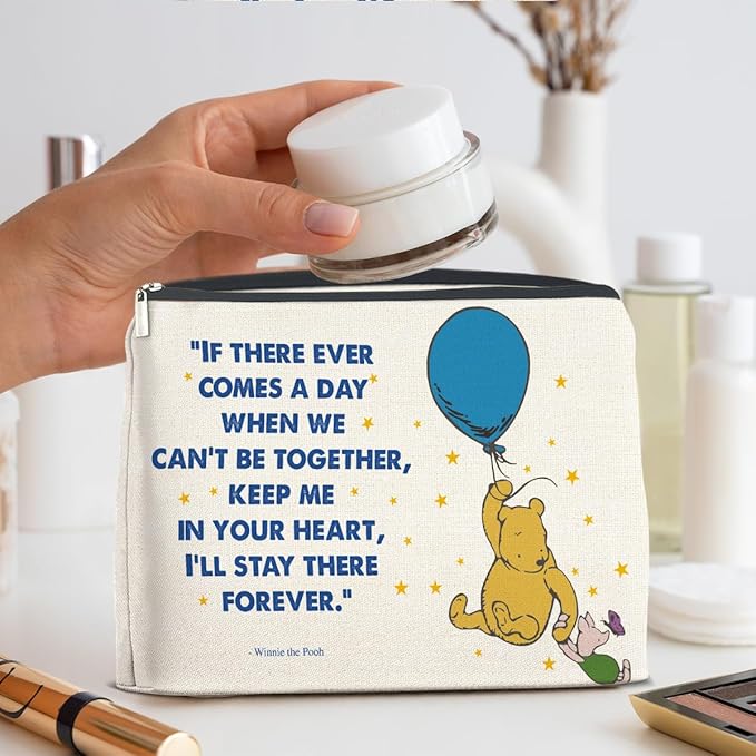 YeleY Friendship for Women Friends, Winnie the Pooh for Women Friends, Winnie the Pooh Makeup Bag for Teens Women Friends, Long Distance Friendship Gifts
