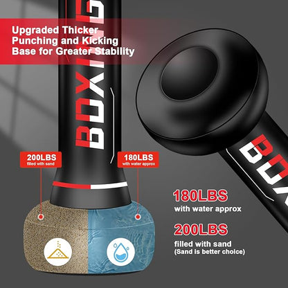 Freestanding Punching Bag for Adult Teens, 70" Heavy Punching Bag with Boxing Gloves and Electric Air Pump for Beginners Kickboxing Training MMA Muay Thai Fitness Office Home Gym