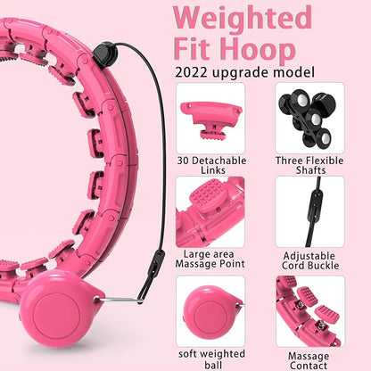KABCON Infinity Weighted Exercise Hoop Plus Size Loss,65/62/60 Inch 2 in 1,with Weight