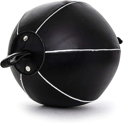 PRO IMPACT Genuine Leather Double End Boxing Punching Bag - Speed Striking & Dodge Training Ball for MMA, Muay Thai, Boxing, Gym Workout - Includes Cords & Hooks for Easy Setup