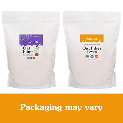 NuNaturals Oat Fiber Powder, All Natural Non-GMO, Supports Digestive Health, 5 lbs
