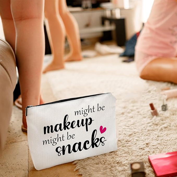 Might Be Makeup Might Be Snakes Funny Makeup Bag Gift for Women Inspirational Cosmetics Pouch for Purse Travel Bag Cases for Toiletries Accessories Organizer