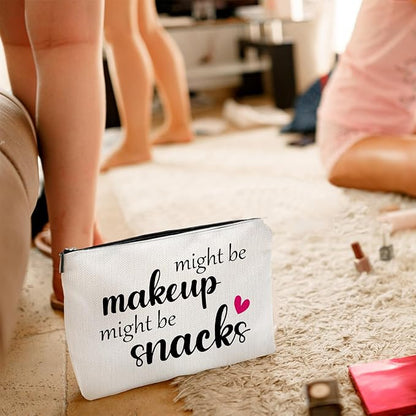 Might Be Makeup Might Be Snakes Funny Makeup Bag Gift for Women Inspirational Cosmetics Pouch for Purse Travel Bag Cases for Toiletries Accessories Organizer