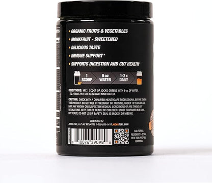 Jocko Fuel Daily Greens Powder - Premium Organic Greens Superfood Powder for Gut Health, Digestion, Bloating, Immune Support with Spirulina, Chlorella, Digestive Enzymes, & Probiotics - 30 Servings