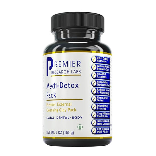Premier Research Labs Medi-Dental Pack - Detoxifying Volcanic Clay - Dental & Body Cleansing - With Calcium Smectites Silica & Mineral Oxides - 5 oz