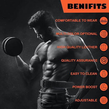 9mm Leather Fitness Weight Lifting Belt for Women&Men 4 Inches