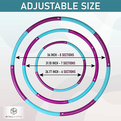 Detachable and Adjustable Weighted Hula Hoop for Adult 8 Push-to-Connect 3.04 Pounds, 36 Inches)