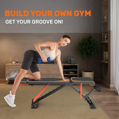 naspaluro Adjustable Weight Bench for Home Gym Foldable 880LB Incline 3-Sec Folding